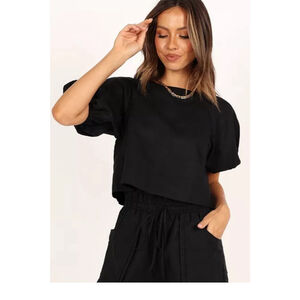 Petal + Pup Black High Waist Shorts & Top Set US 10